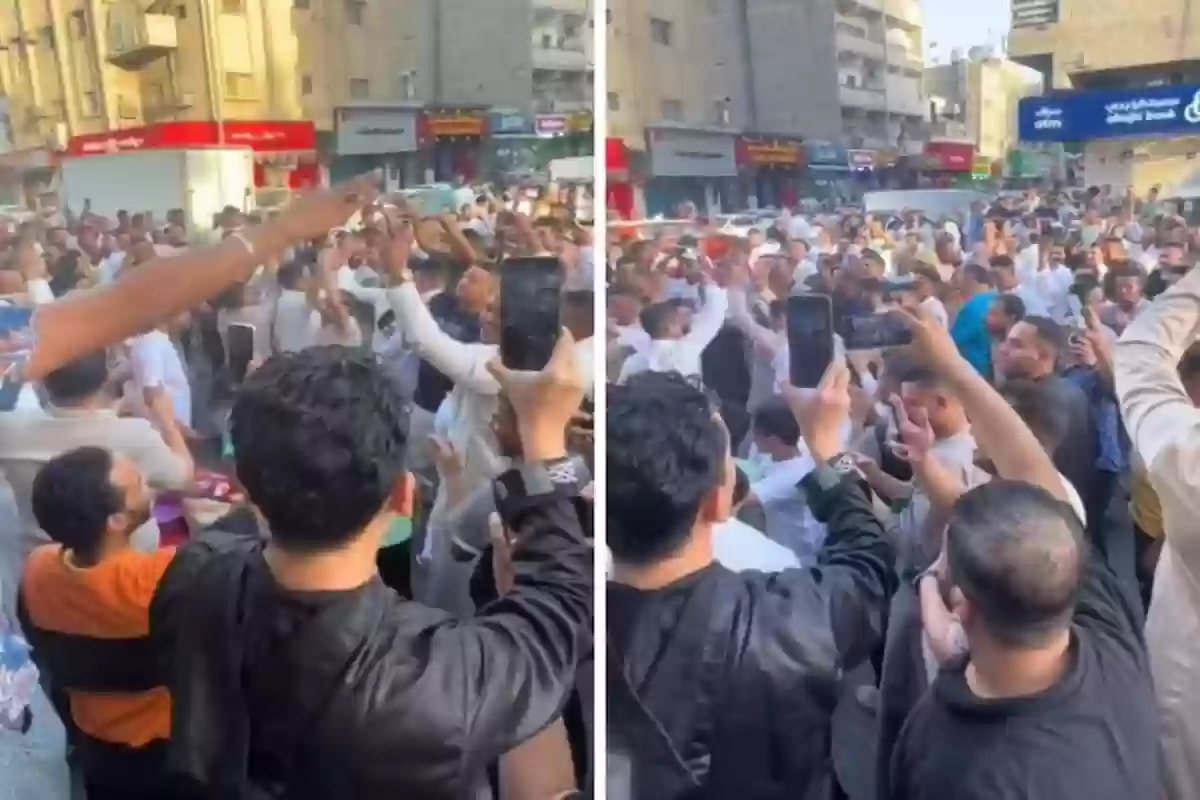  احتفالات المقيمين المصريين بعيد الأضحى في شوارع الرياض والرقص على اغنية شعبية