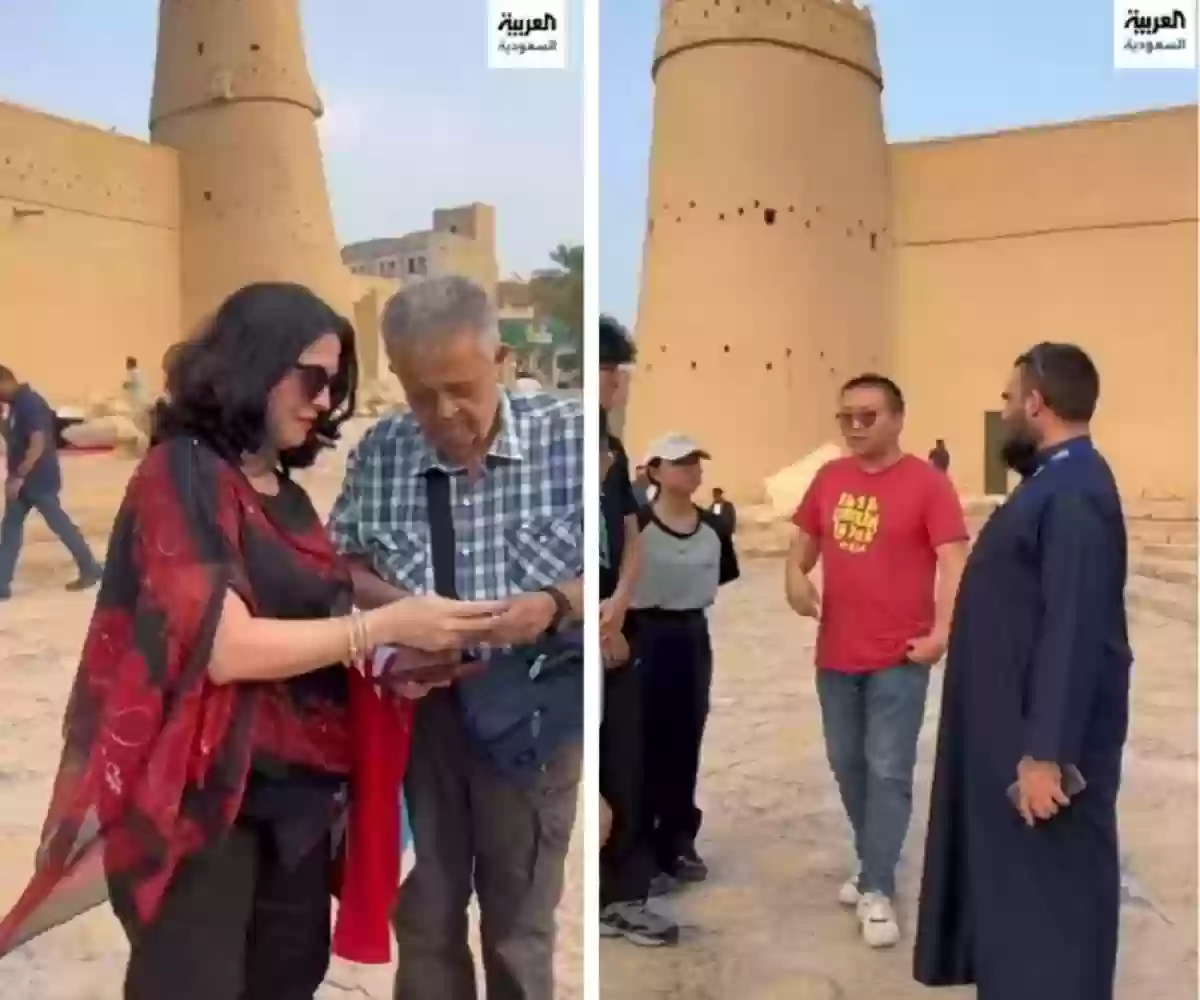 حرص السياح الأجانب على معرفة تاريخ قصر الحكم وسط الرياض في السعودية